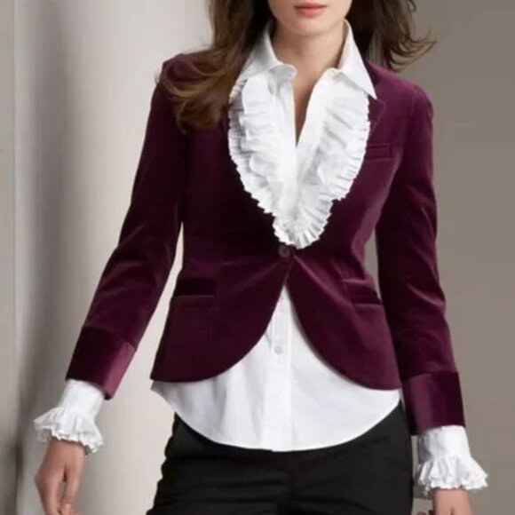 Theory Jackets & Blazers - Theory Bobby Velvet Jacket in Adore Size 6 Stretch Old Money Quiet Luxury